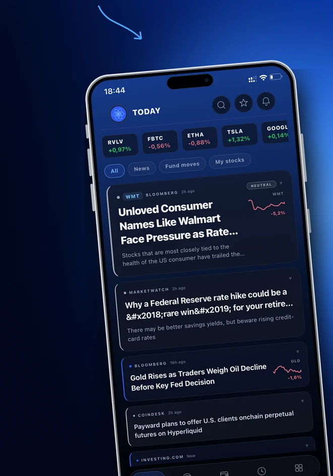 The news screen in InsiderFlow, with the explanation under each headline